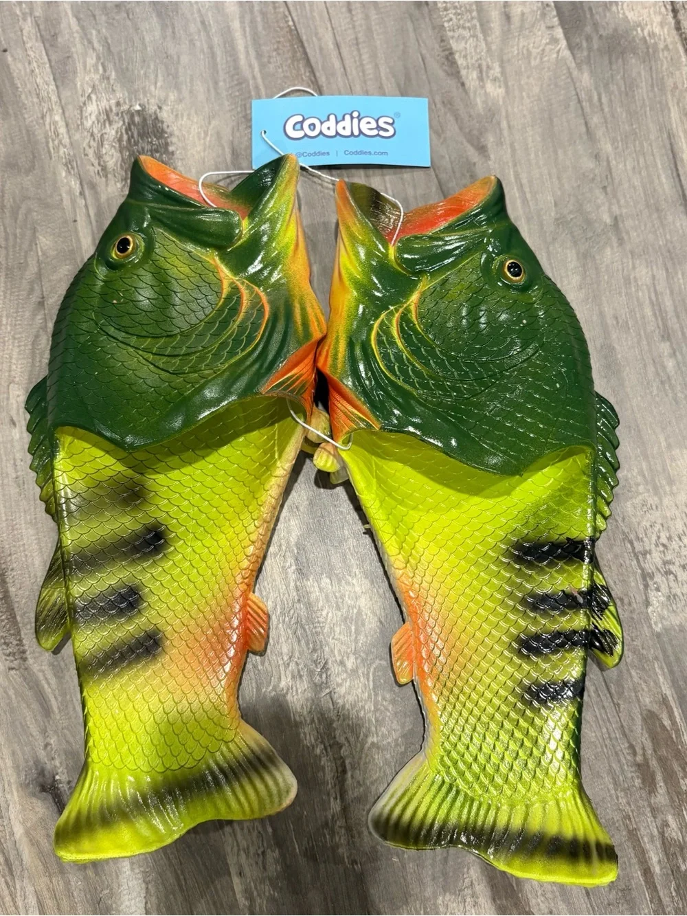 Coddies Fish Flip Flops Original Fish Funny Gift Unisex Sandals Mens 10/11